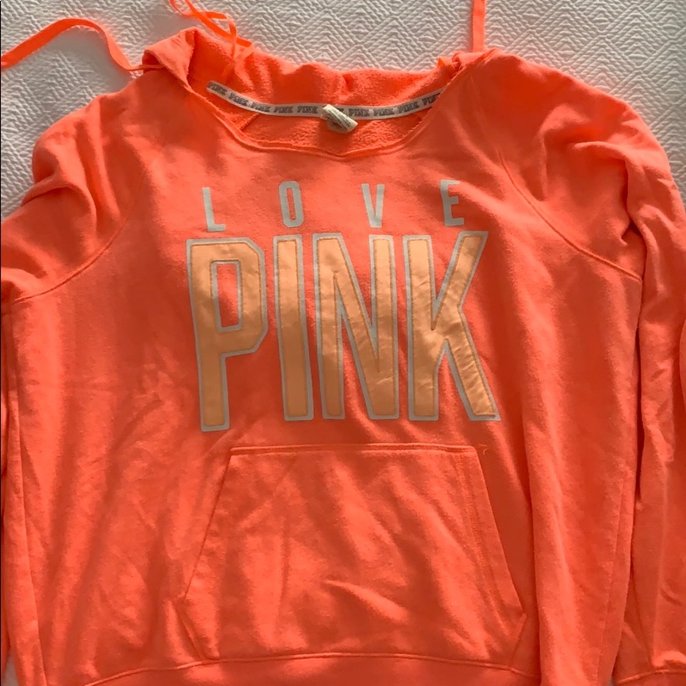PINK neon orange hoodie